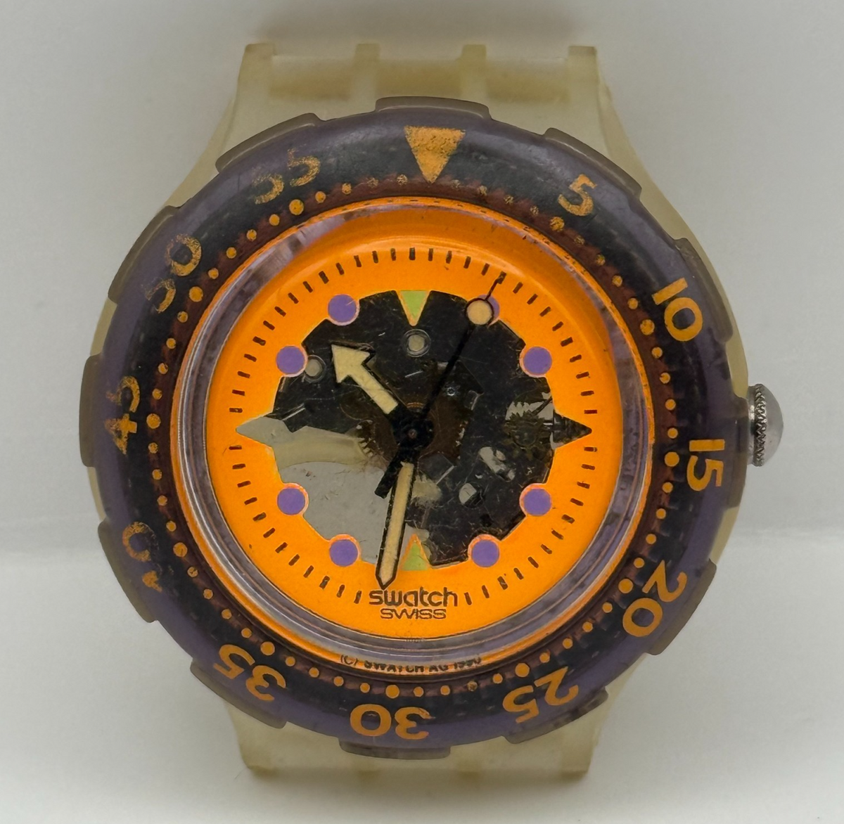 Vintage Swatch Scuba 200 Watch SDK103 Hypocampus 1990 ETA Quartz 40mm Parts 