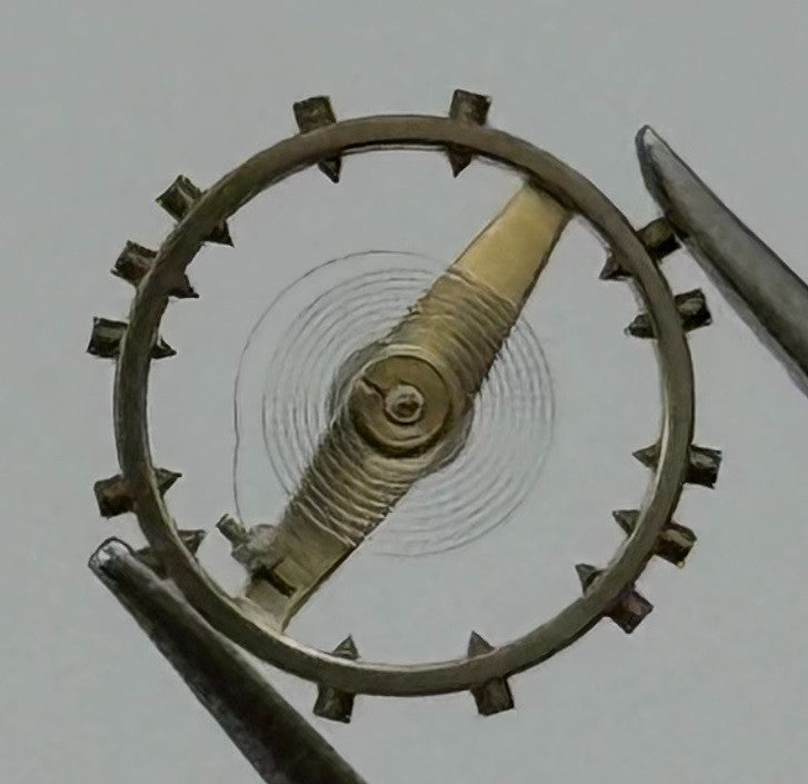 ETA 2412 Balance Wheel Complete And Spring 6¾’’’ 1257 M Watch Movement Parts NOS