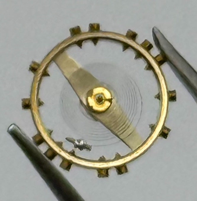 FHF 159 Balance Wheel Complete And Spring 3-10’’’ 190 M Watch Movement Parts NOS