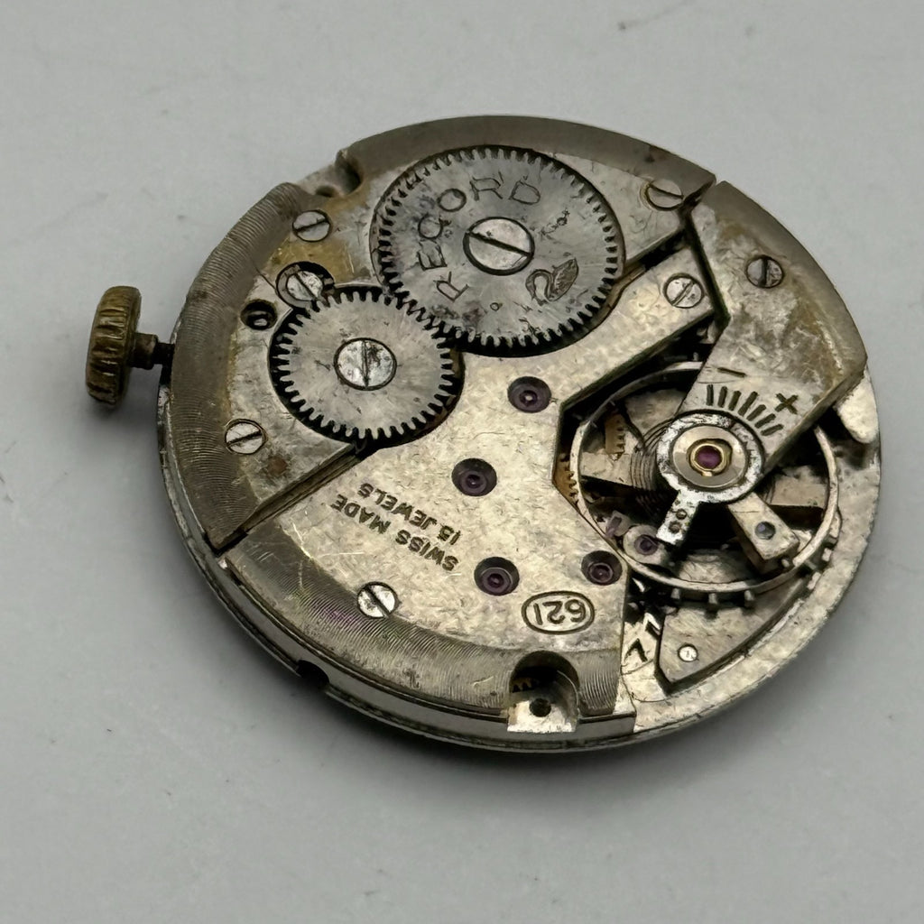 Record 620 Watch Movement - 15 Jewels - For Parts / Repair - 27mm