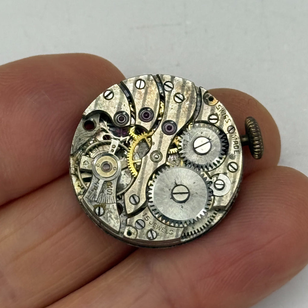 Derby 33 Watch Movement Manual Wind Vintage Swiss Parts Repair 23.2mm