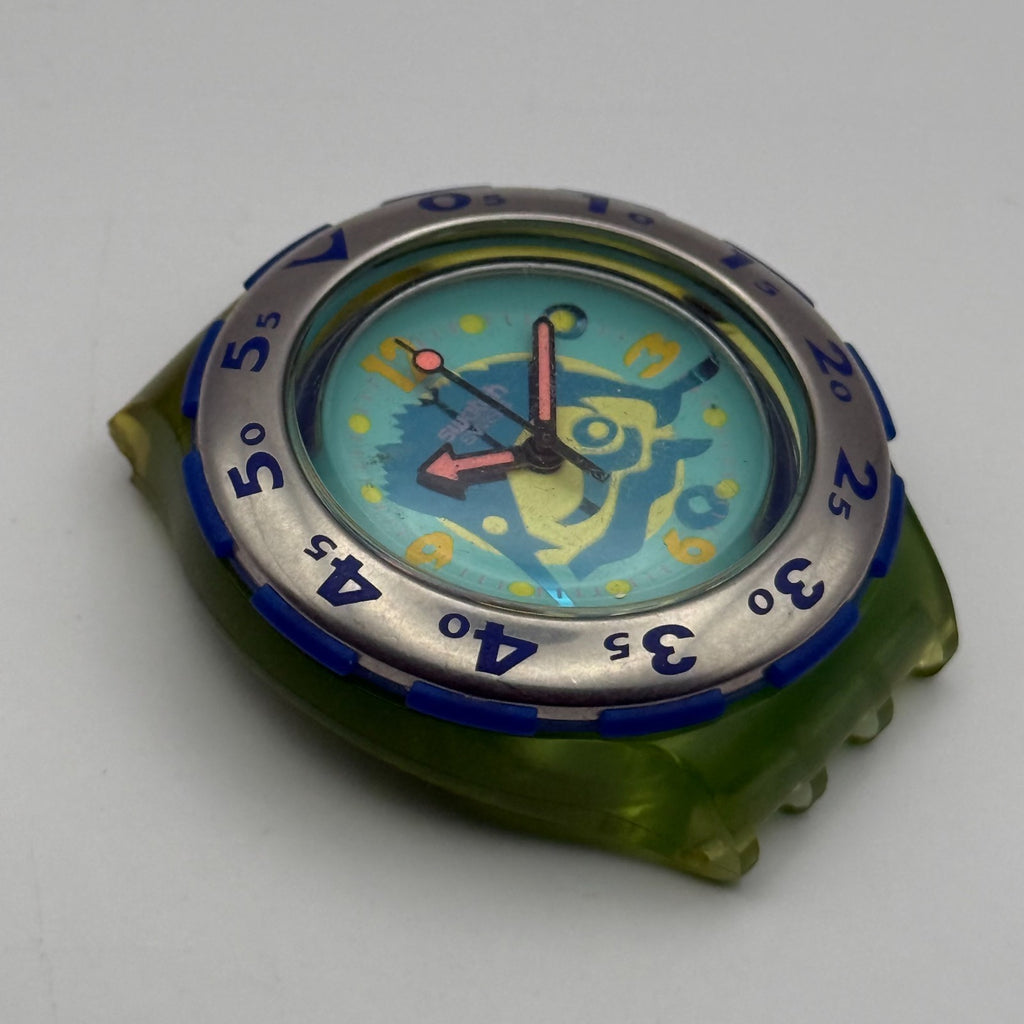 Vintage Swatch Scuba 200 Watch SDG101 Swordfish 1993 ETA Quartz Swiss 40mm Parts