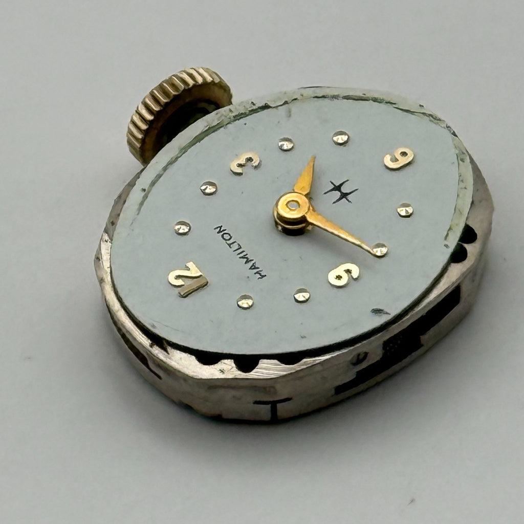 Hamilton 761 Watch Movement Running USA 22J Original Crown For Parts Repair 13mm