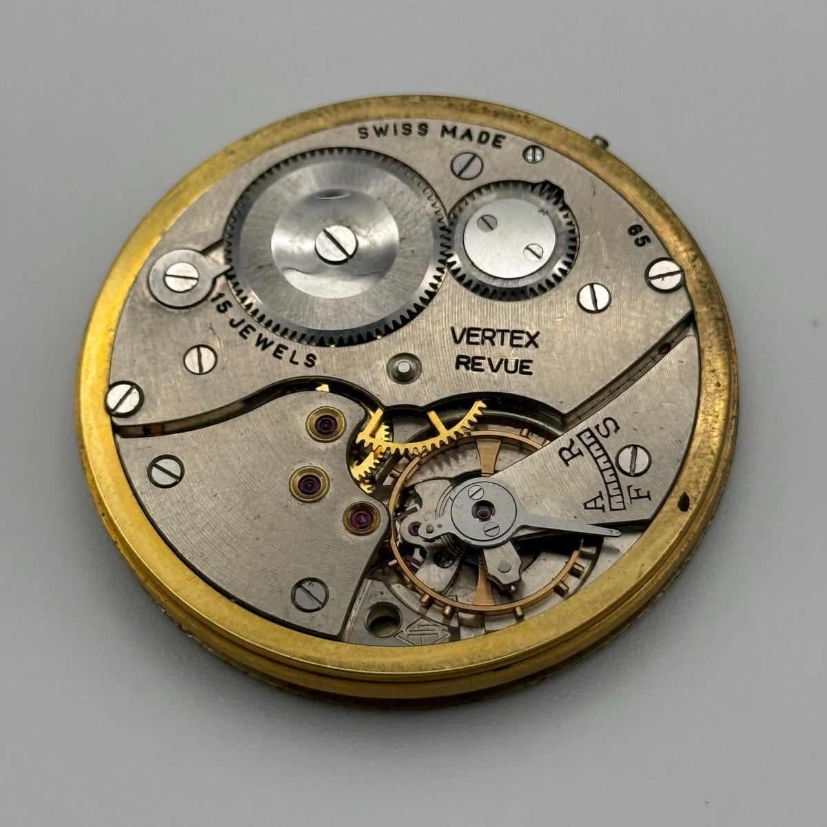 Vertex Revue 65 Pocket Watch Movement - Garrard - Parts / Repair