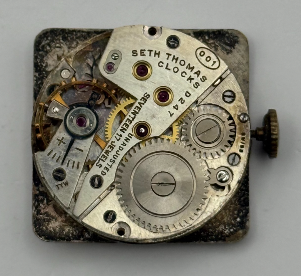 Seth Thomas 001 Watch Movement D247 Running RARE Manual Wind Parts 23.6mm