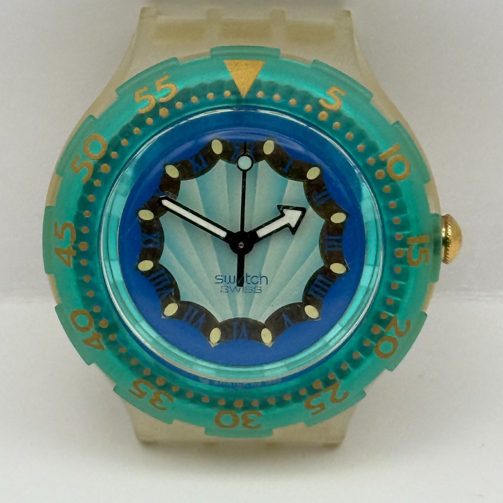 Vintage Swatch Scuba 200 Watch SDK119 Seahorse 1994 ETA Quartz Swiss 40mm Parts 