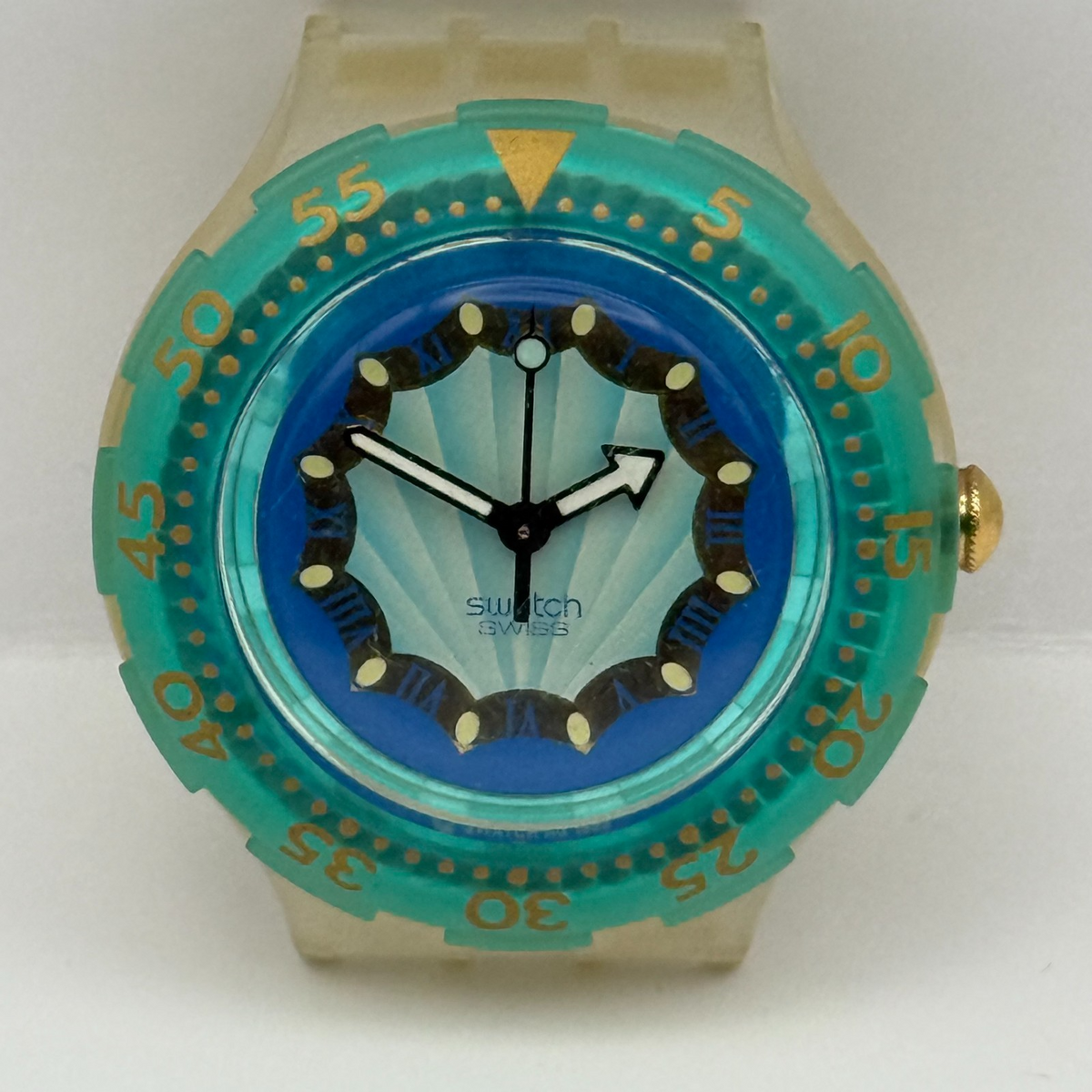 Vintage Swatch Scuba 200 Watch SDK119 Seahorse 1994 ETA Quartz Swiss 40mm Parts 