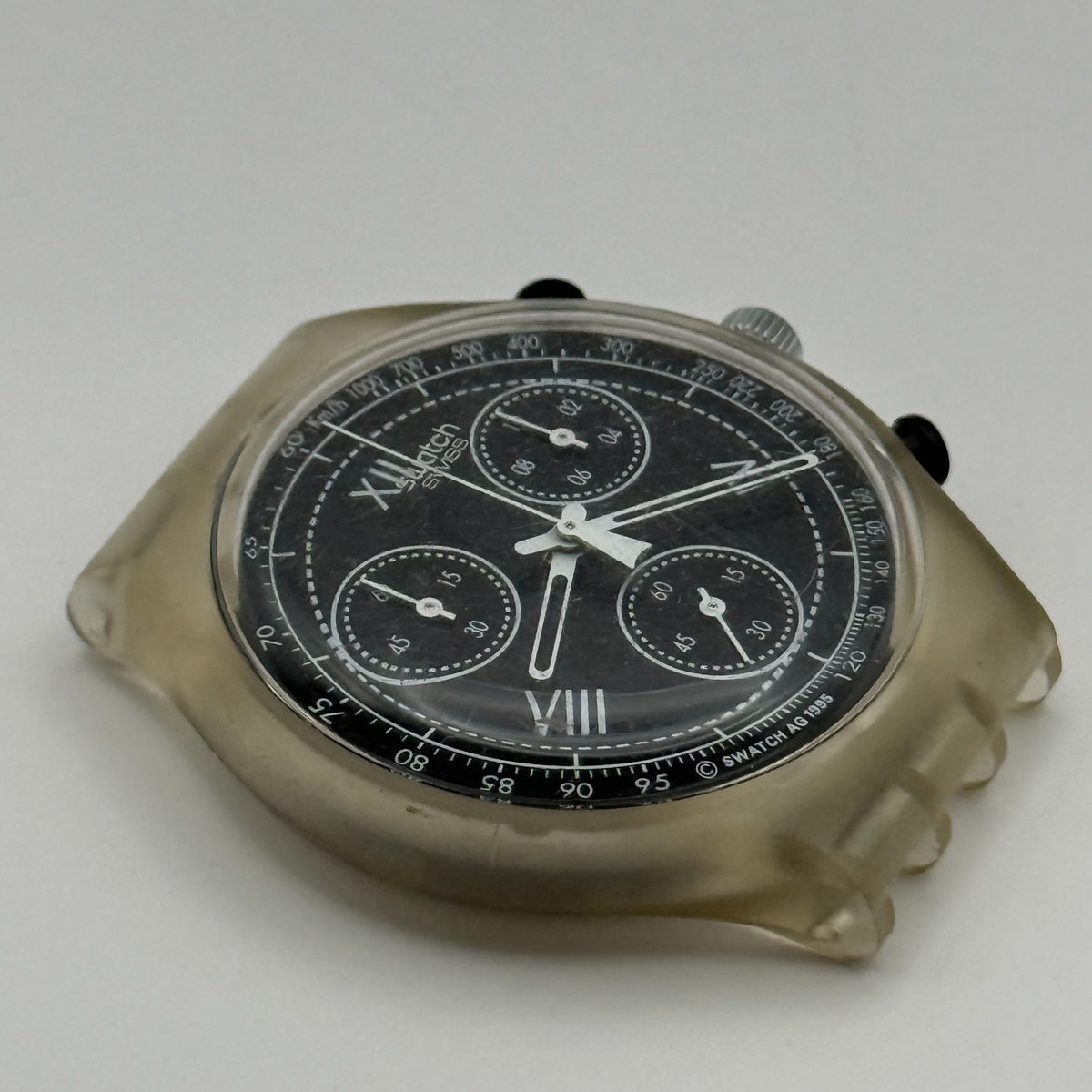 Vintage Swatch Chronograph Watch SCK110 See Through 1995 ETA Quartz Swiss Parts