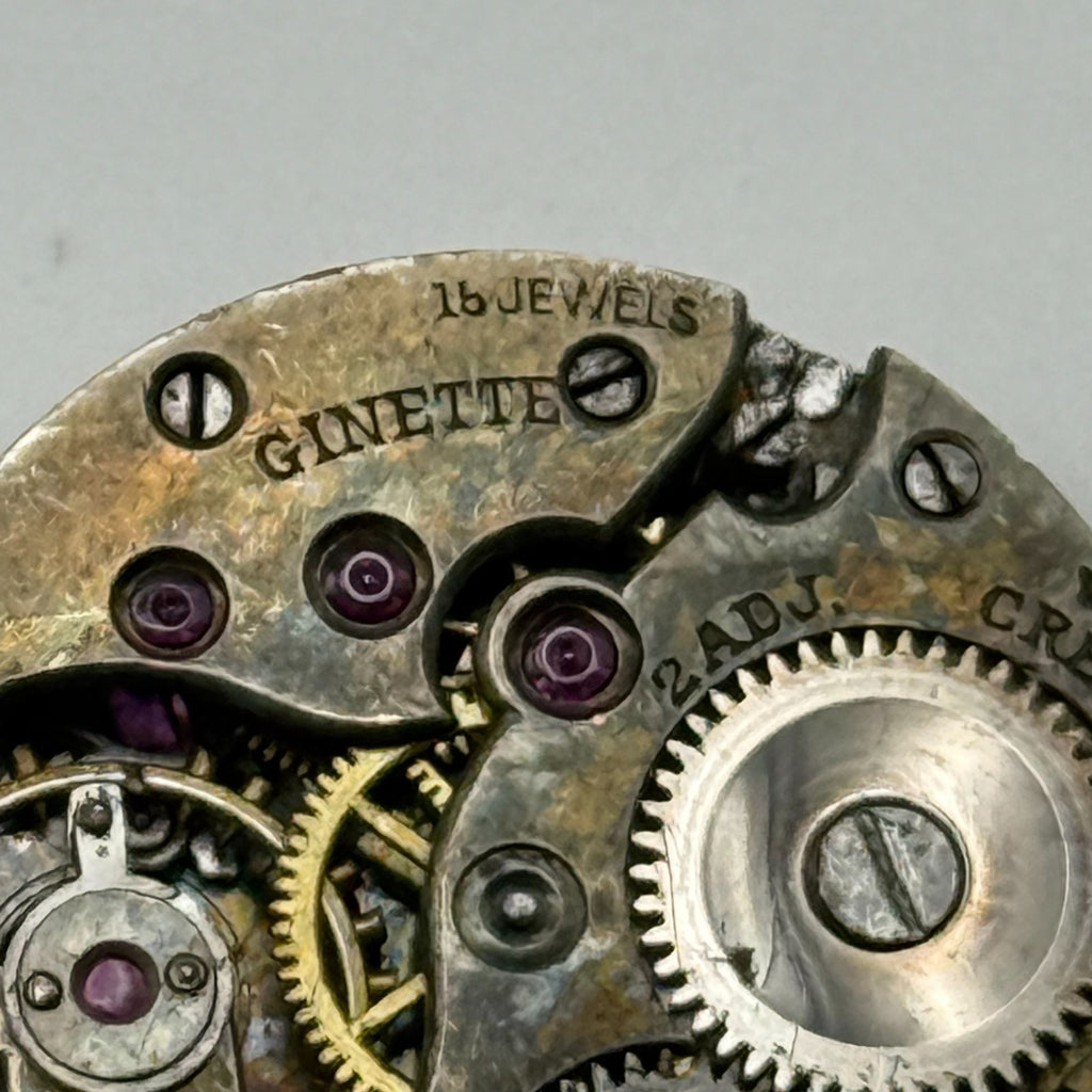Cretets Watch Movement Ginette Swiss 16 Jewels Manual Wind Parts Repair 21.3mm