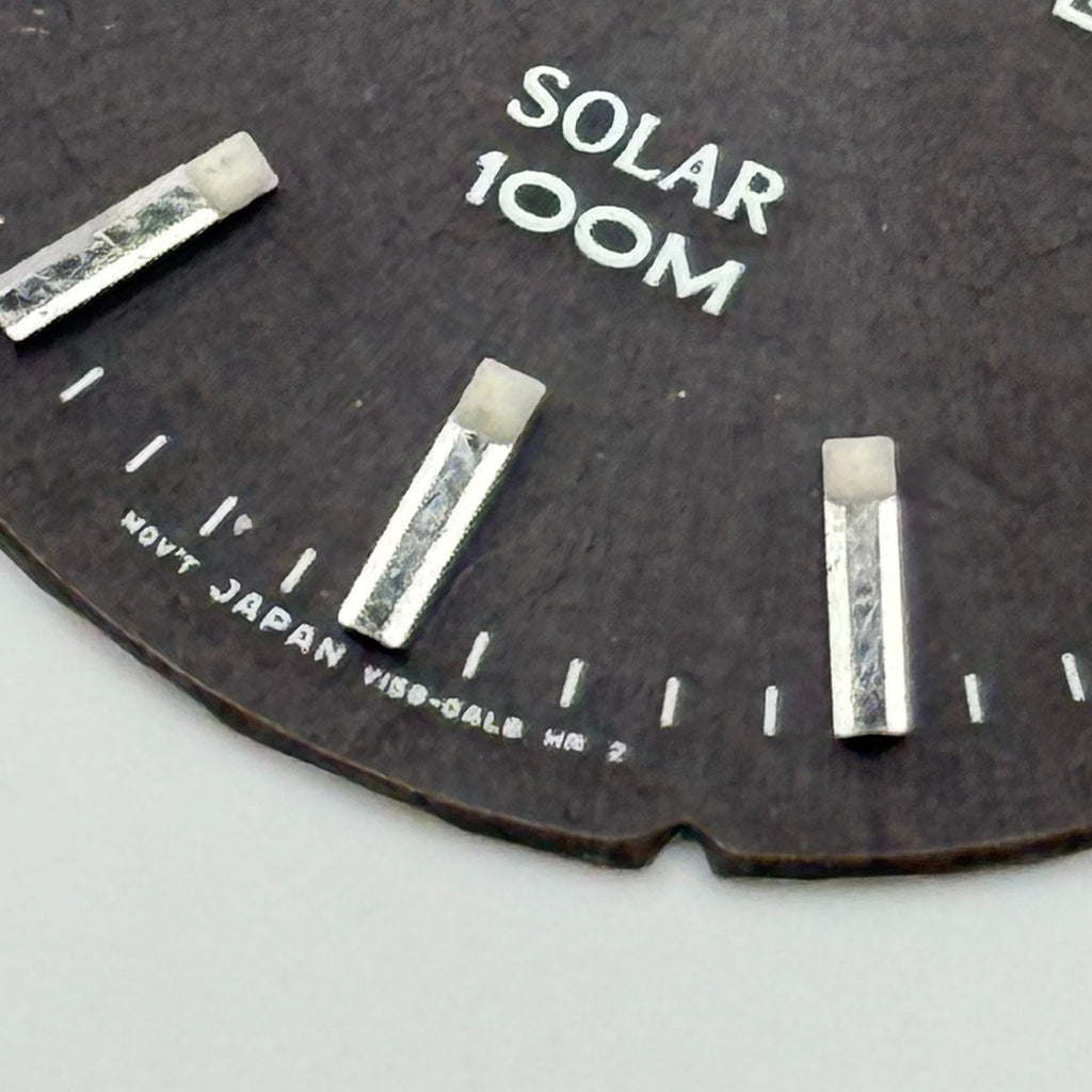 Seiko V158-0AL8 Watch Dial Solar 100M Black Japan Spare Parts Repair 32.2mm