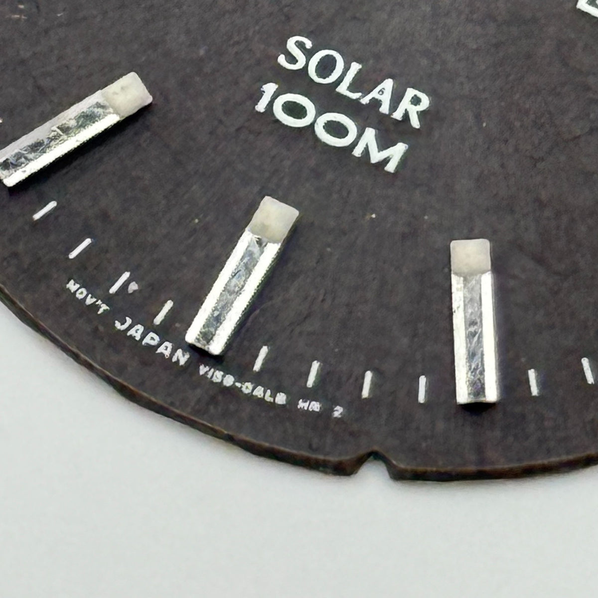 Seiko V158-0AL8 Watch Dial Solar 100M Black Japan Spare Parts Repair 32.2mm