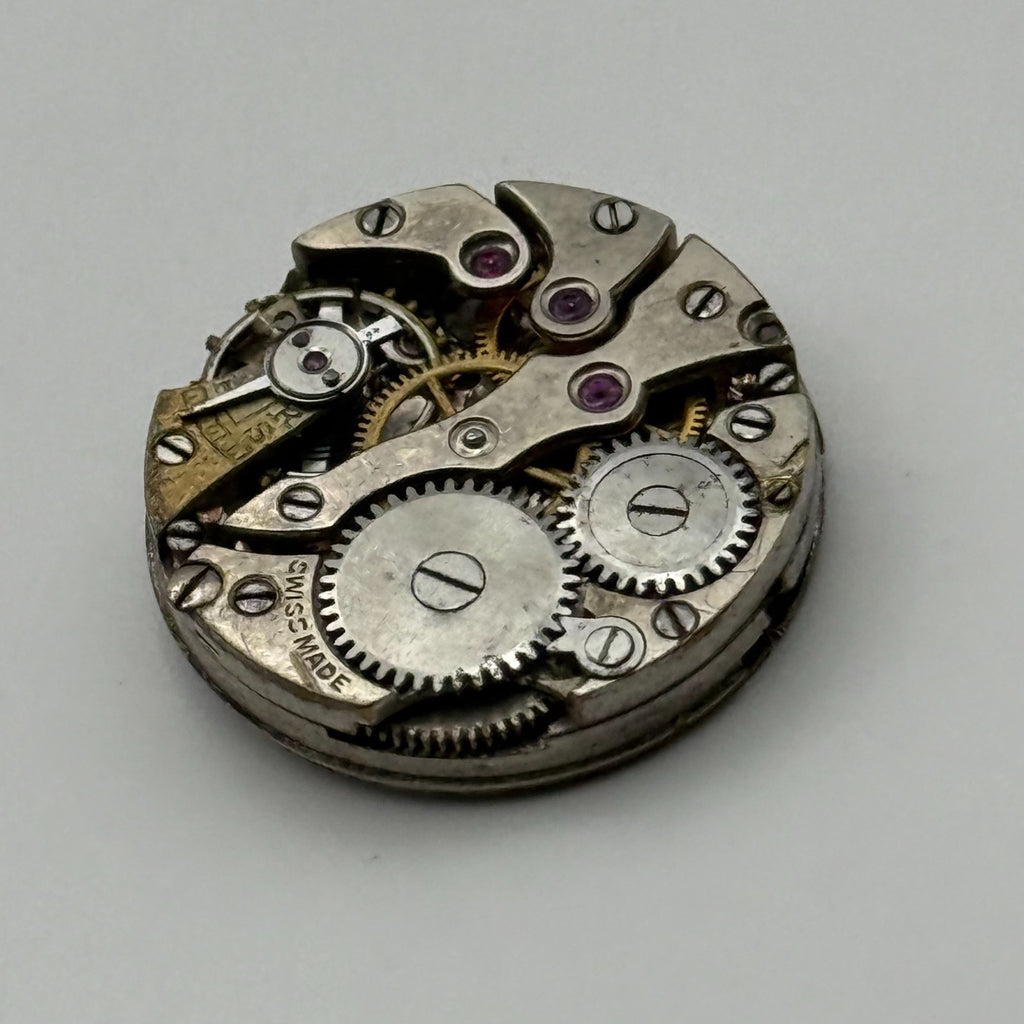 Unidentified Watch Movement Swiss Made Manual Wind Vintage Parts Repair 19.3mm