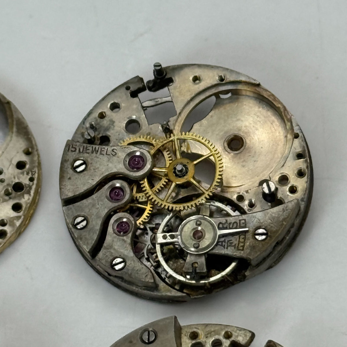 AS Watch Movement - 4x A. Schild Main Plates - For Parts / Repair