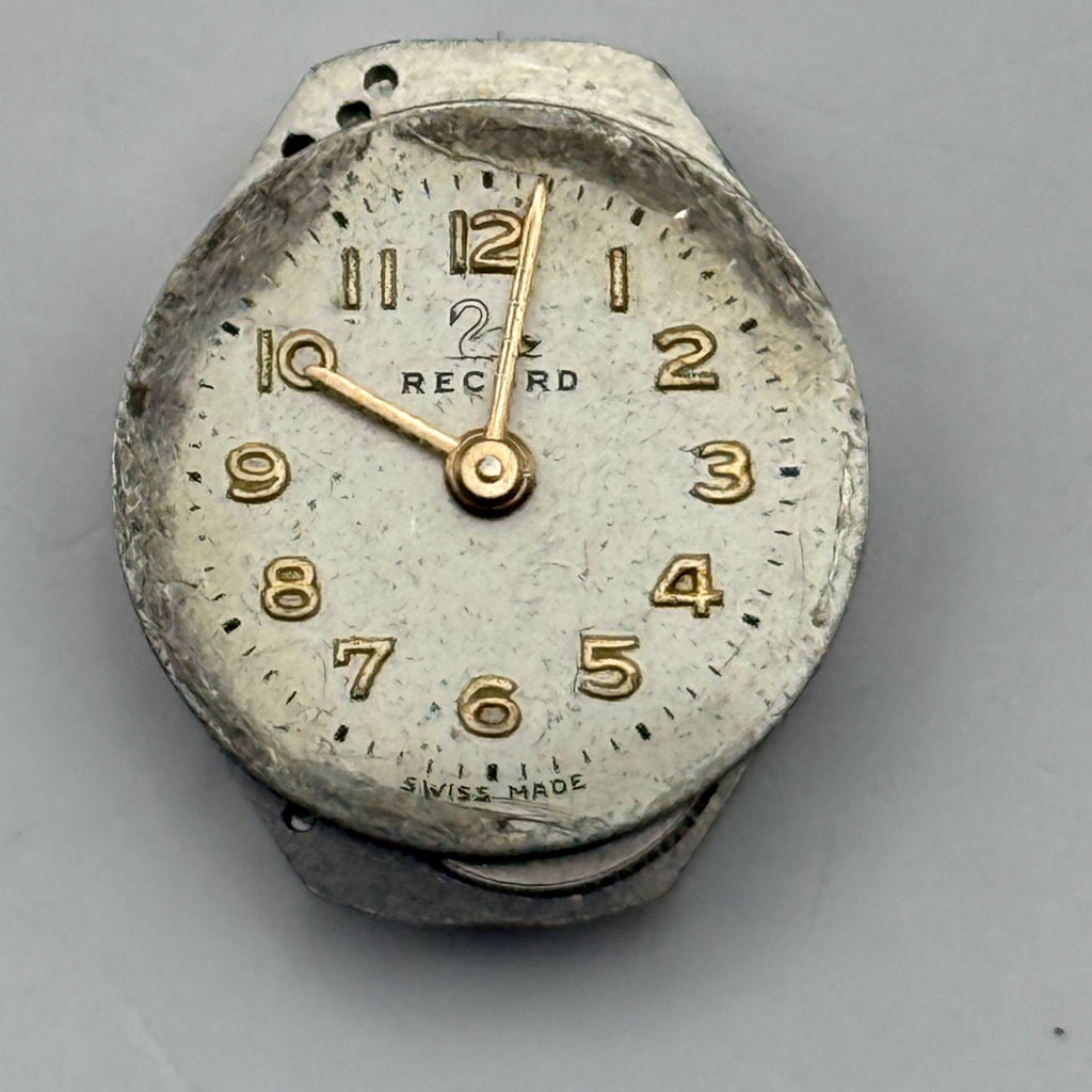 Record 75 Watch Movement Josmar 15 Jewels Swiss Manual Wind Parts Repair 15.2mm