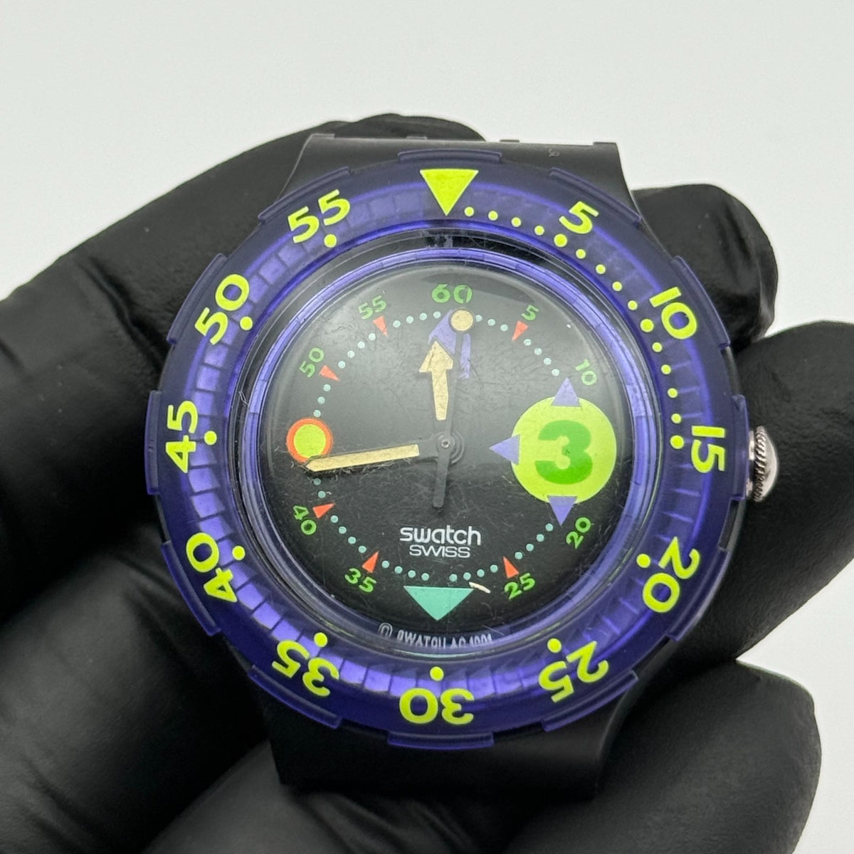 Vintage Swatch Scuba 200 Watch SDB101 Captain Nemo 1991 ETA Quartz 40mm Parts 