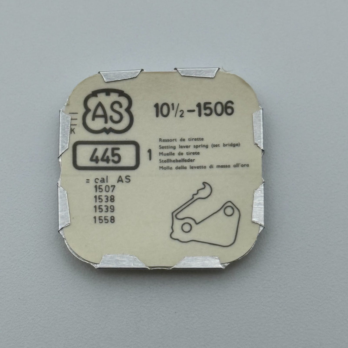 AS 1506 Setting Lever Spring - 10 1/2 - 445 - New Old Stock - Watch Parts