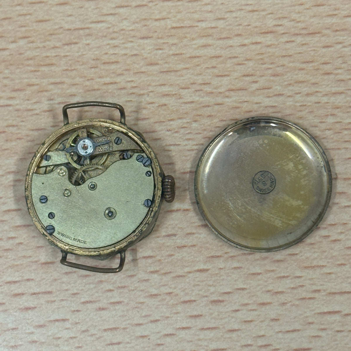 Enamel Bezel Trench Style Watch - Antique ? - Unusual Swiss - Spares/Repairs