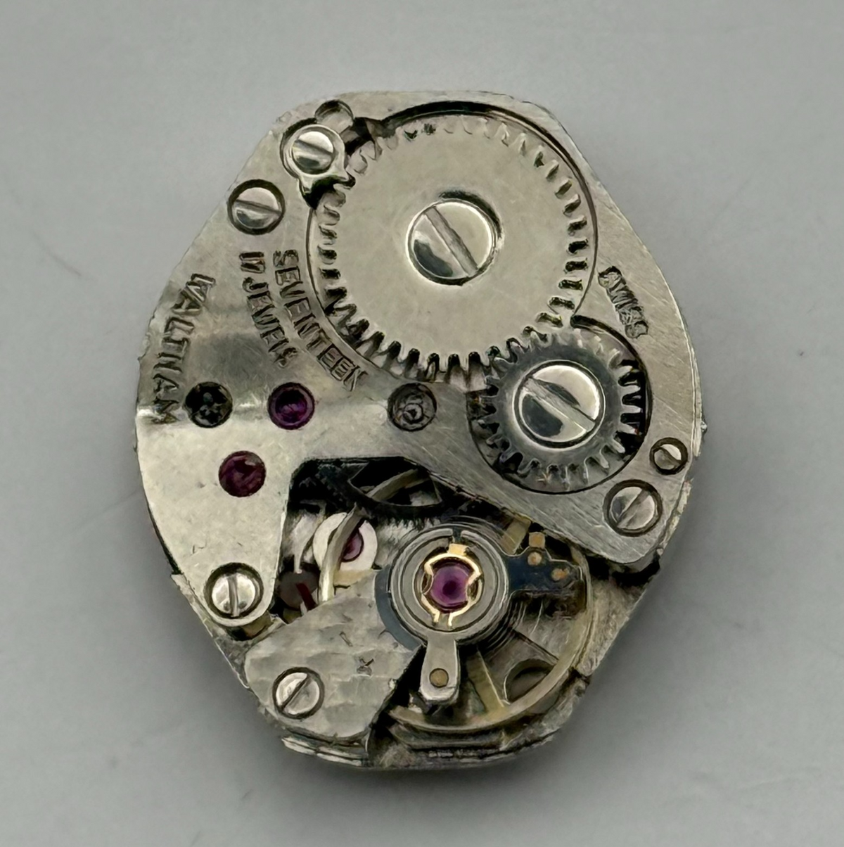 FHF 69-21 Watch Movement Waltham 17 Jewels Swiss Manual Wind Parts Repair 15.3mm