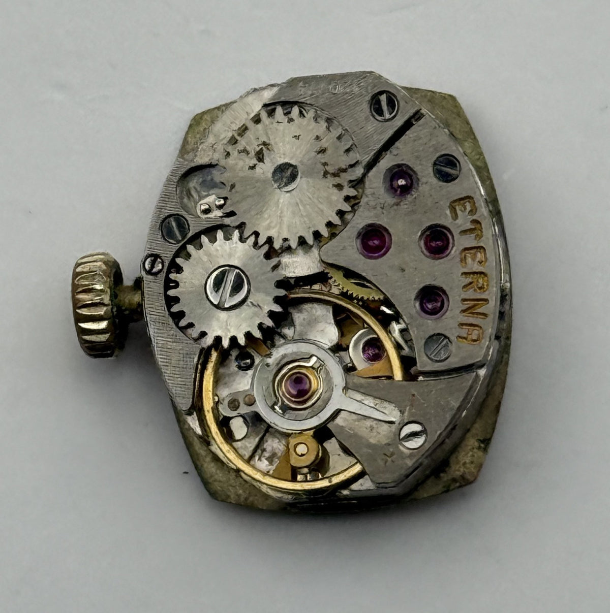 Eterna 1447K Watch Movement + Eterna Crown Ladies Swiss Parts Repair 13mm