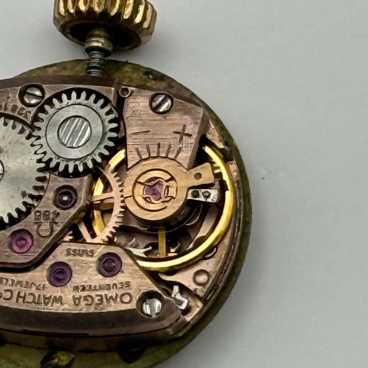Omega 485 Watch Movement - Ladies 17 Jewels - For Parts / Repair - 12.2mm