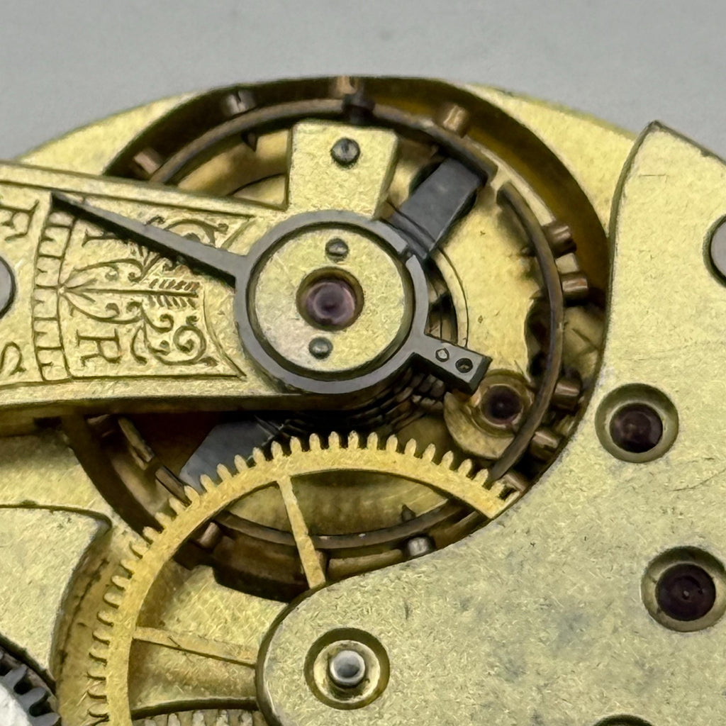 ABC Pocket Watch Movement Running Open Face 24 Hour Dial Parts Repair 40mm