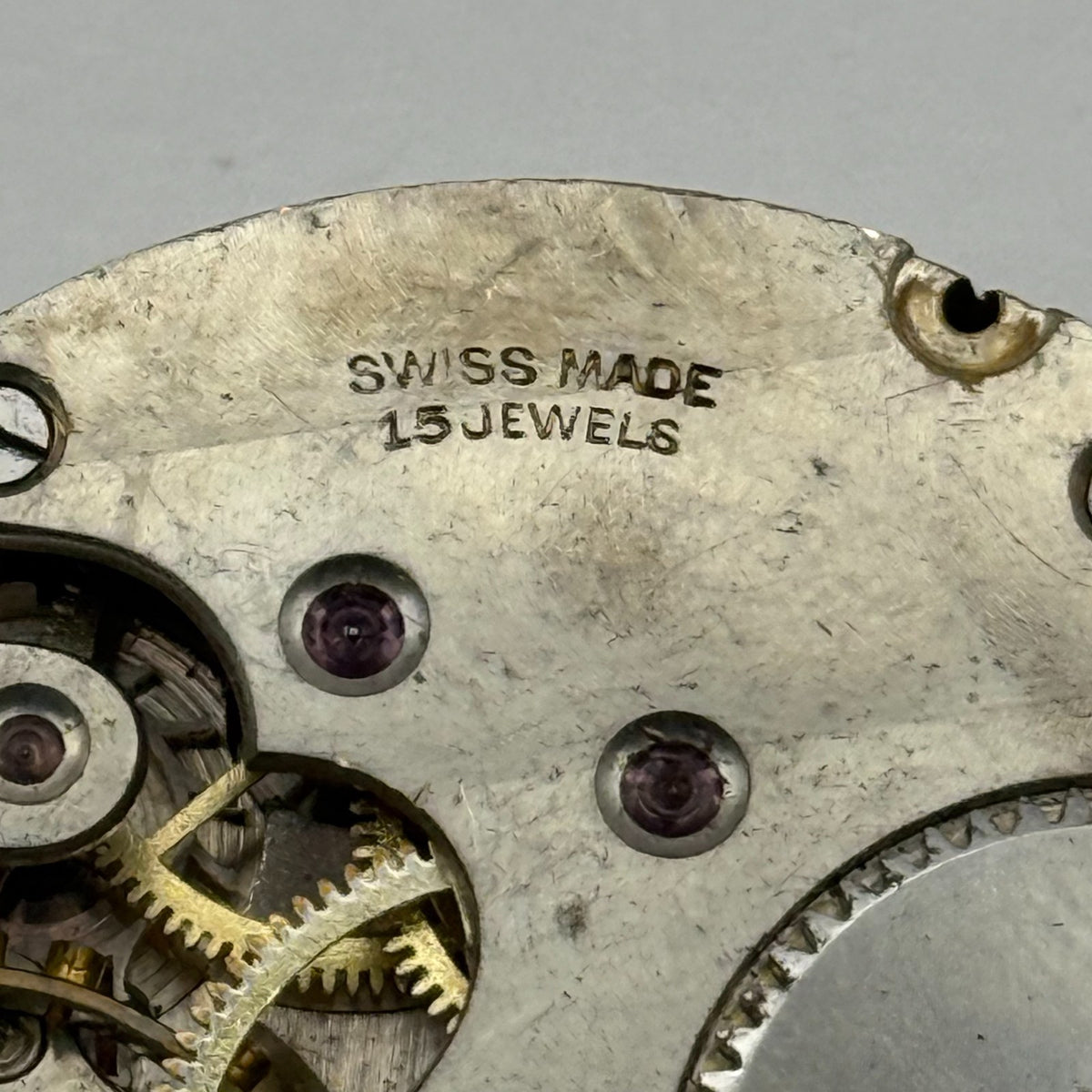 Hunter Pocket Watch Movement 15J Sub Seconds Swiss Manual Wind Parts 41.9mm
