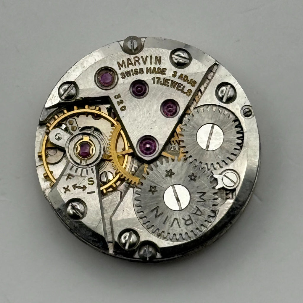 Marvin 320 Watch Movement 17 Jewels 3 ADJS Swiss Manual Wind Parts Repair 19.7mm