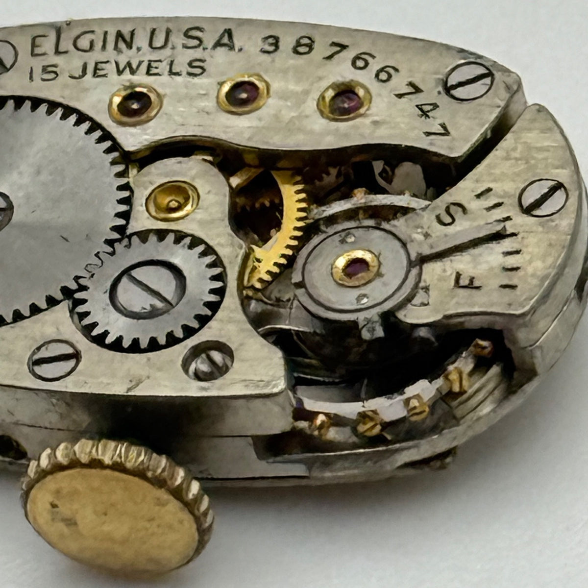 Elgin Grade 541 Model 2 Watch Movement 1940 Vintage American Parts Repair 21/0s 