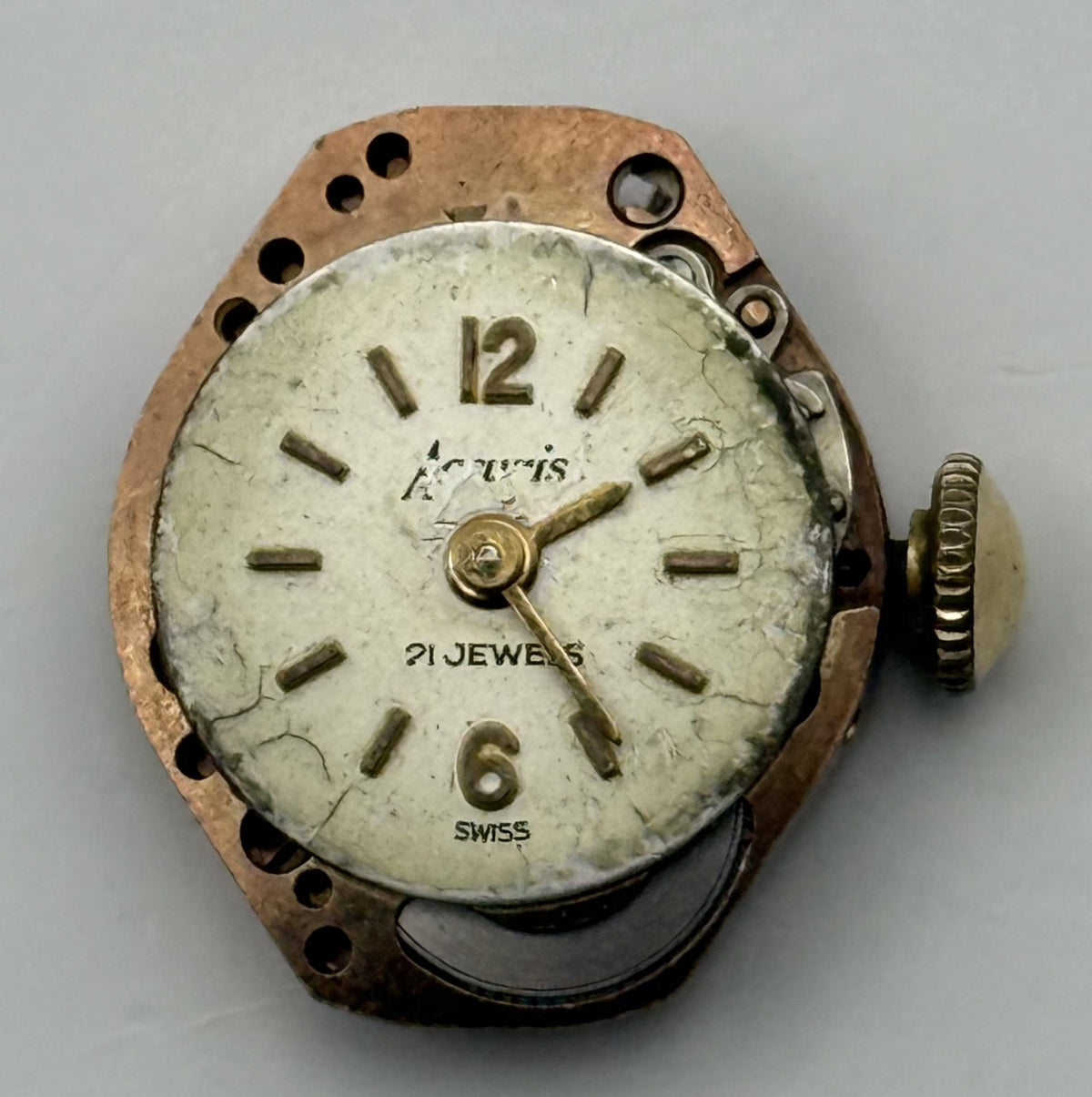 FEF 370 Watch Movement Accurist 21 Jewels Swiss Manual Wind Parts Repair 15.1mm