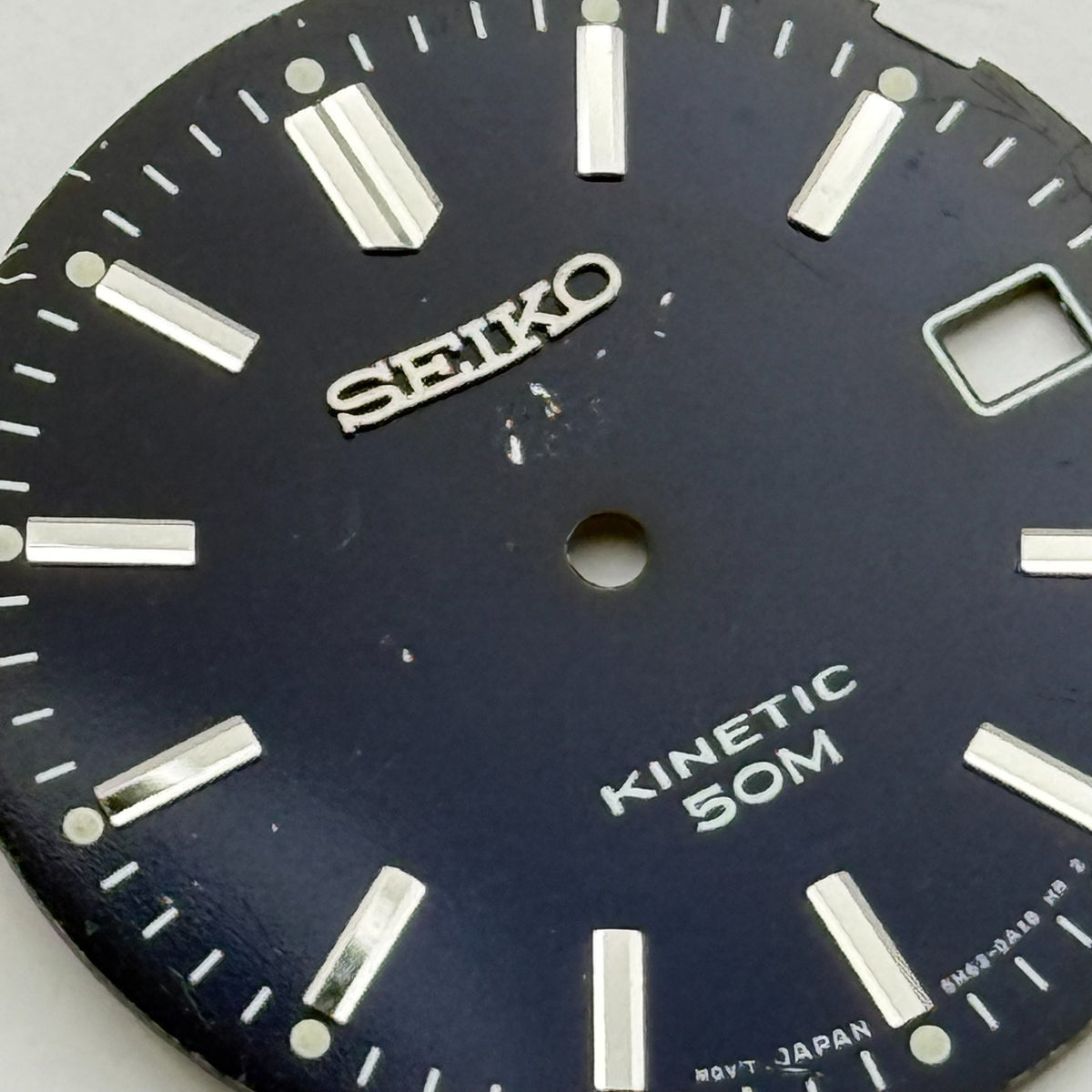 Seiko 5M62-0AX8 Watch Dial Kinetic 50M Black Japan Spare Parts Repair 28.9mm