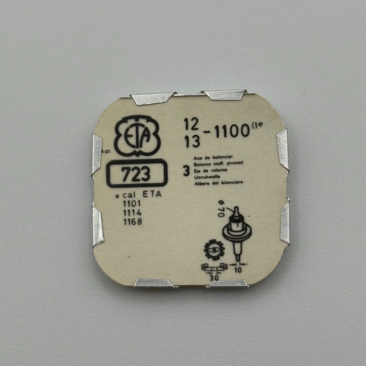ETA 1100 Balance Staff Pack Of 3 - 12-13 - 723 - New Old Stock - Watch Parts