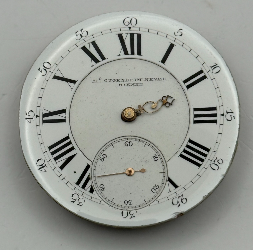 Max Gugenheim Neveu Pocket Watch Movement High Grade Antique Hunter Parts 41.2mm