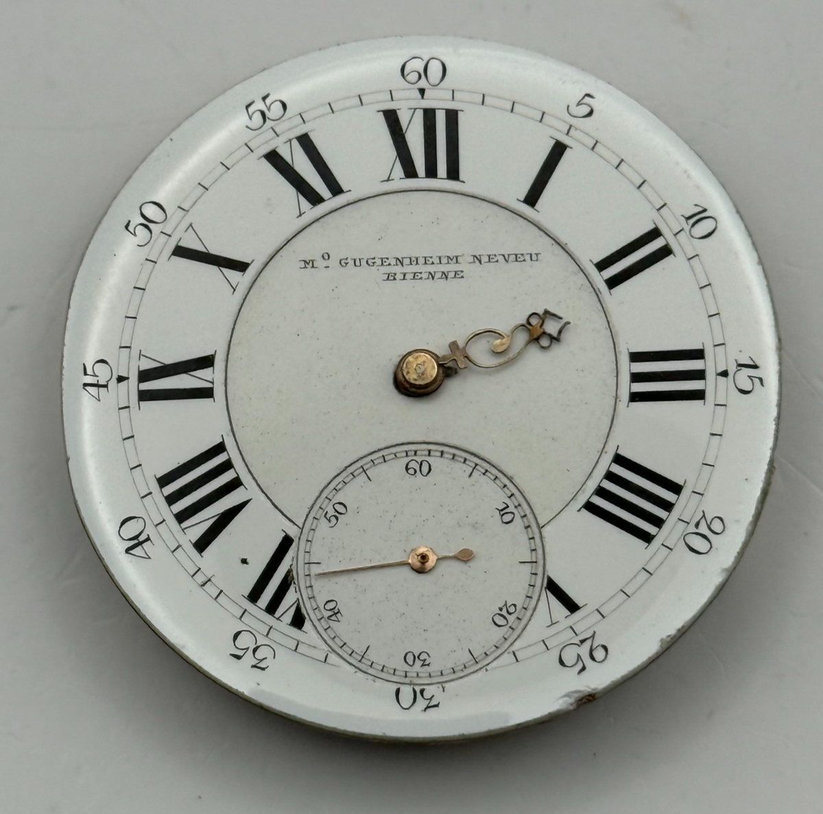 Max Gugenheim Neveu Pocket Watch Movement High Grade Antique Hunter Parts 41.2mm