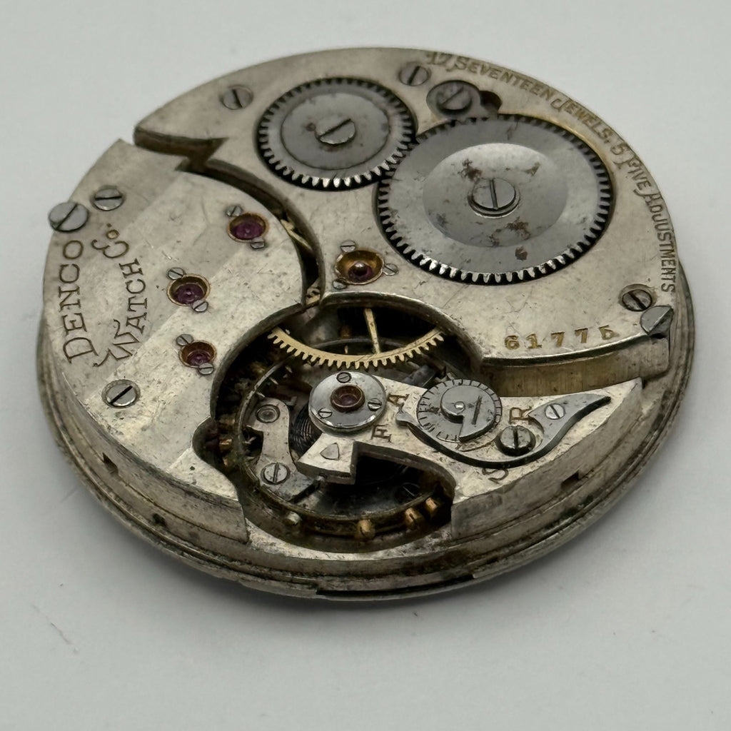 Denco Hunter Pocket Watch Movement Sub Seconds 17J Manual Wind Parts 40.5mm