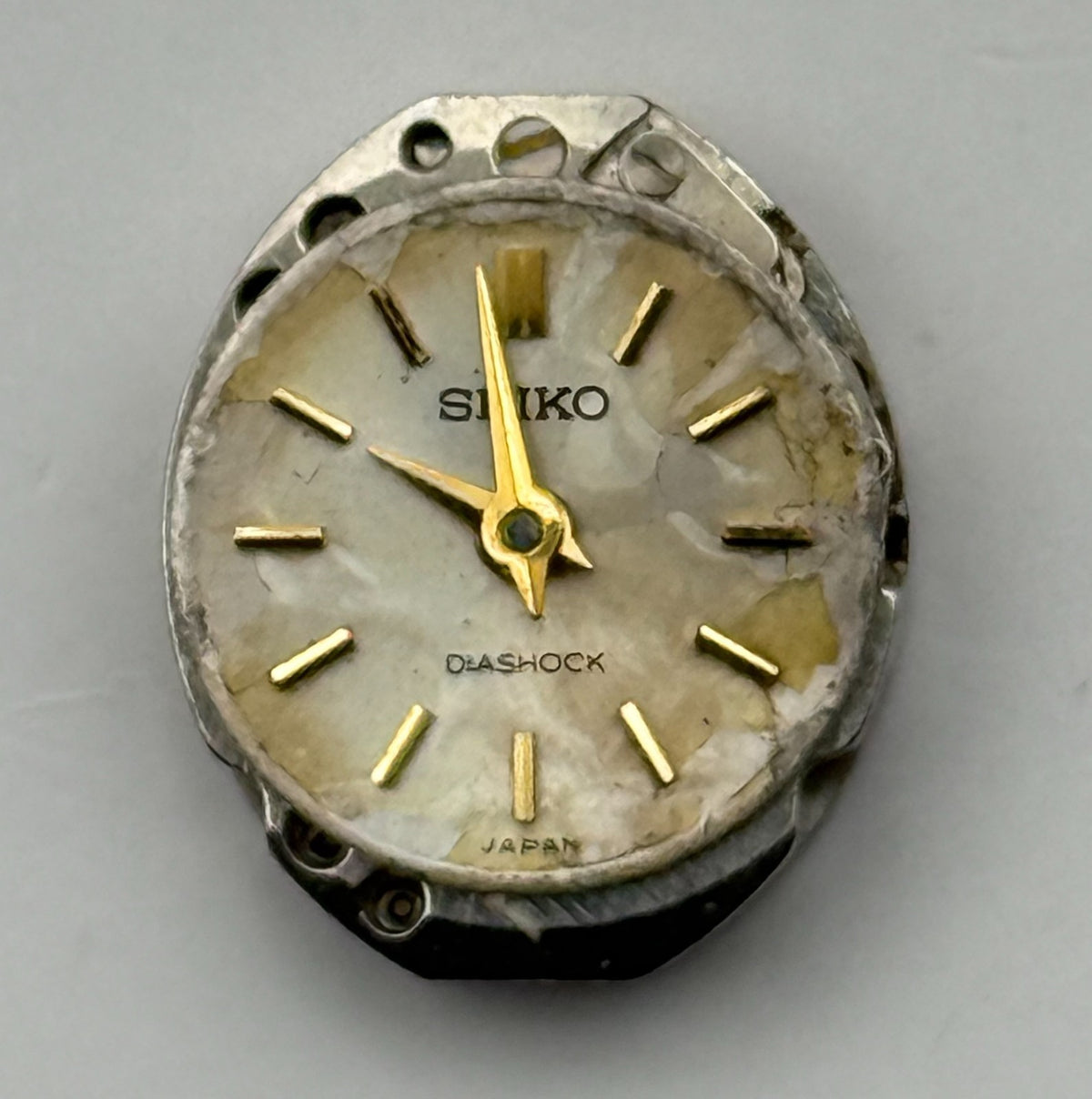 Seiko 10C Watch Movement Diashock Japan 17 Jewels Manual Wind Parts Repair 13mm