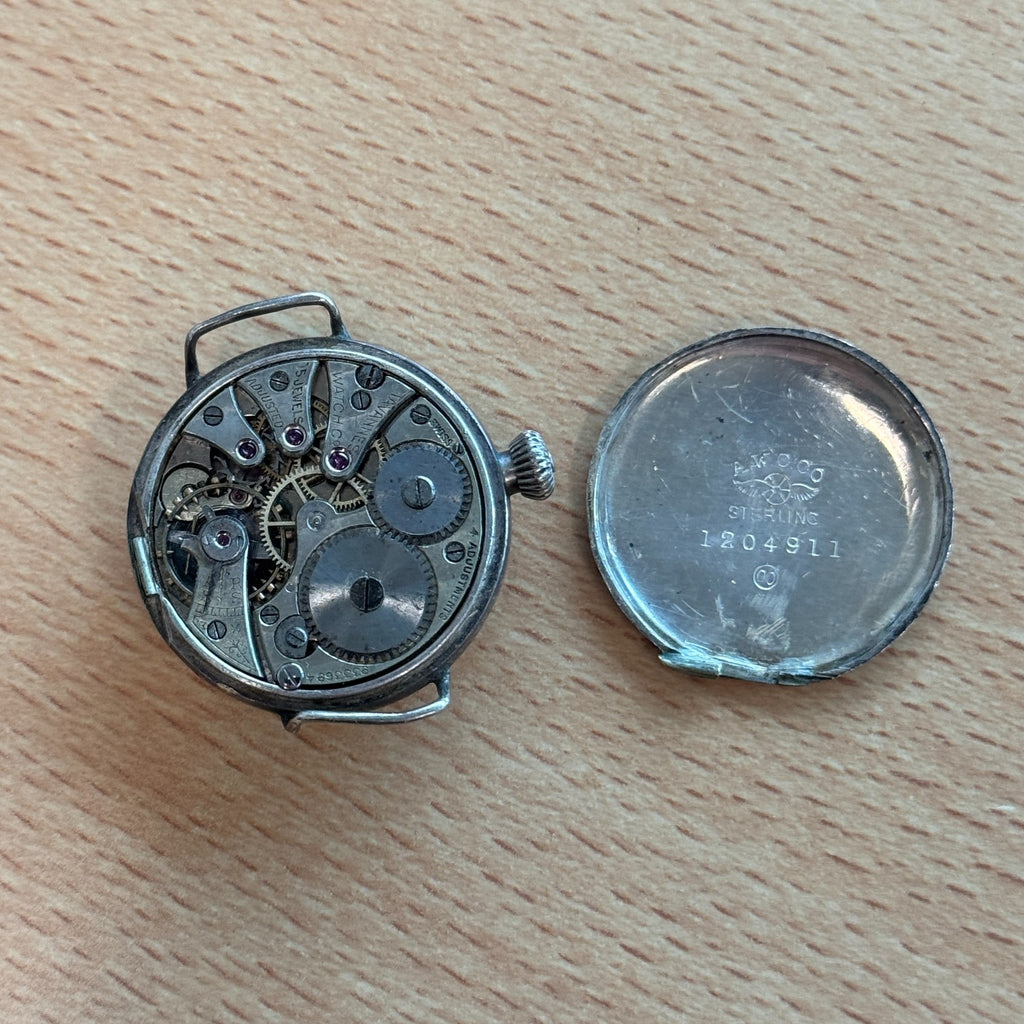 Tavannes Trench Watch - A.W.C.CO Sterling Case - To Restore / Repair - 28mm