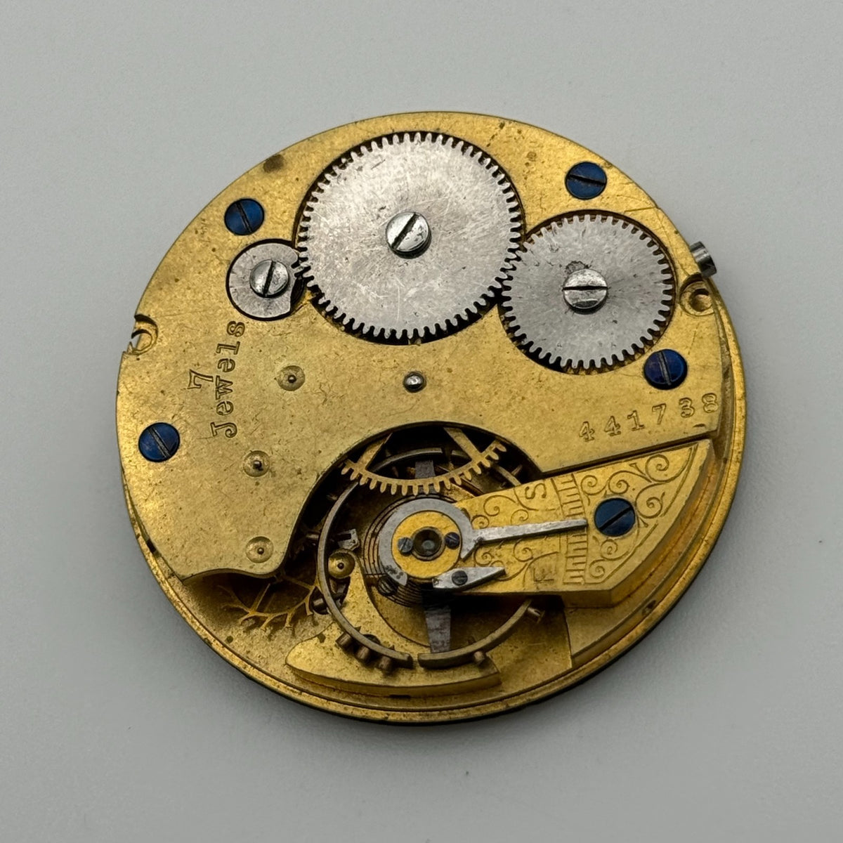 Swiss Lever Pocket Watch Movement - W&E Terry Manchester - Parts / Repair 43.1mm