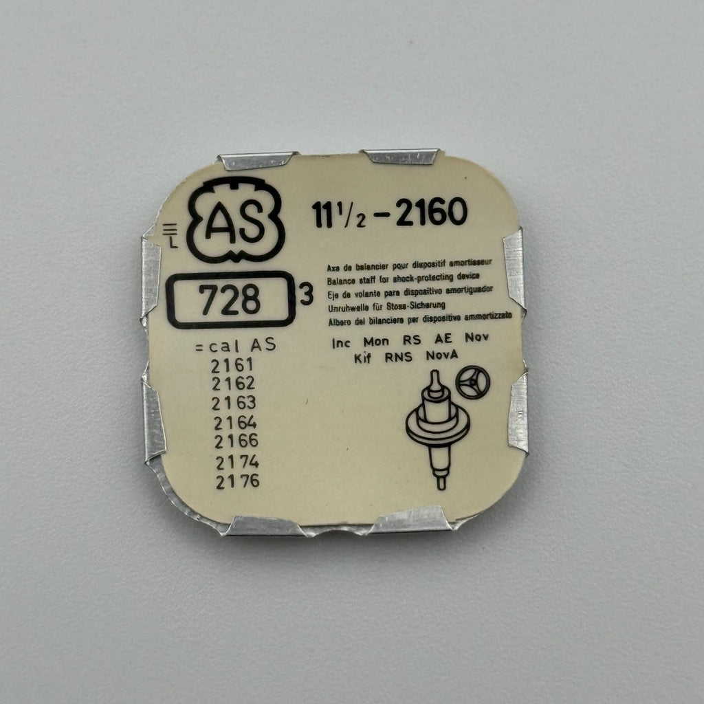 AS 2160 Balance Staff Pack Of 3 - 11 1/2 - 728 - New Old Stock - Watch Parts