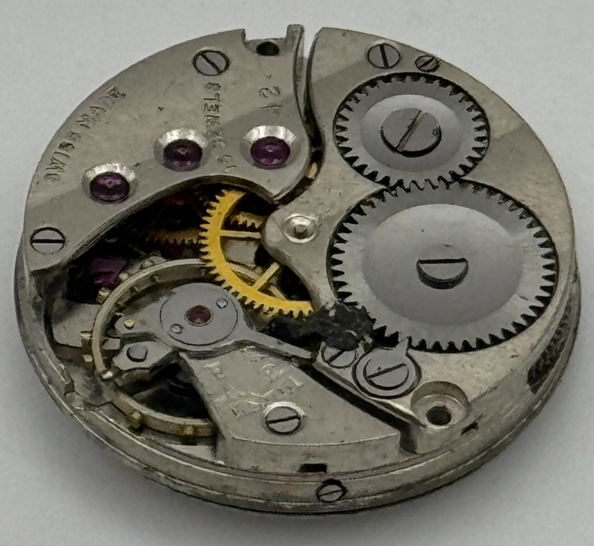 Revue Watch Movement Limit 42 Swiss Military Style Manual Wind Parts 19.7mm 