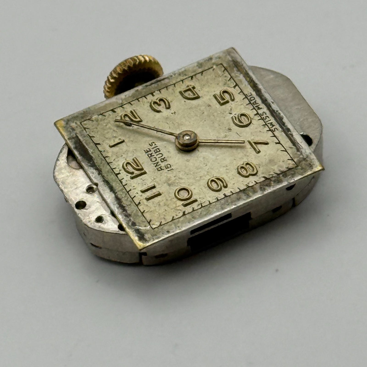 Peseux 120 Watch Movement Ancre 15 Rubis Swiss Manual Wind Parts Repair 12.8mm