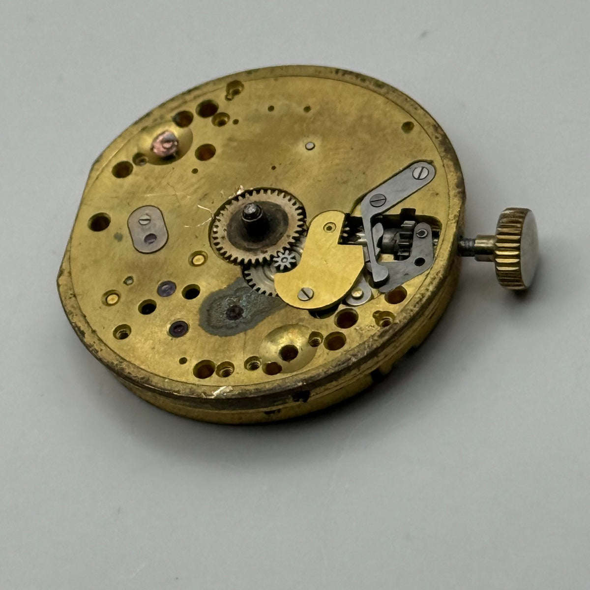 Unidentified Watch Movement Running 15 Jewels Swiss Manual Wind Parts 24.9mm