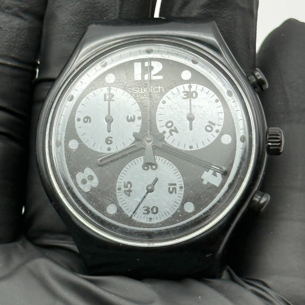 Vintage Swatch Chrono Watch SCB110 Moon Shadow 1992 ETA Quartz Swiss 39mm Parts 