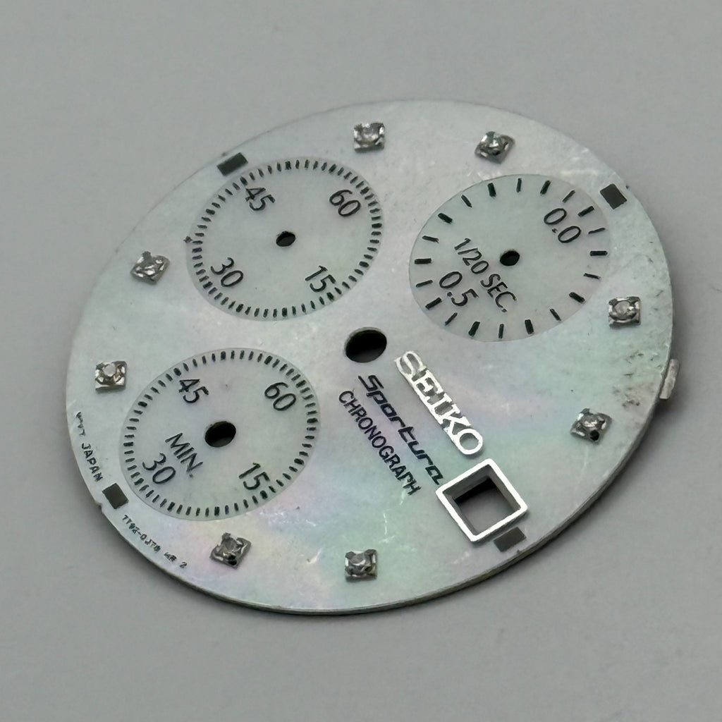 Seiko 7T92-0JT8 Watch Dial Sportura Chronograph MOP Spare Parts Repair 26.5mm