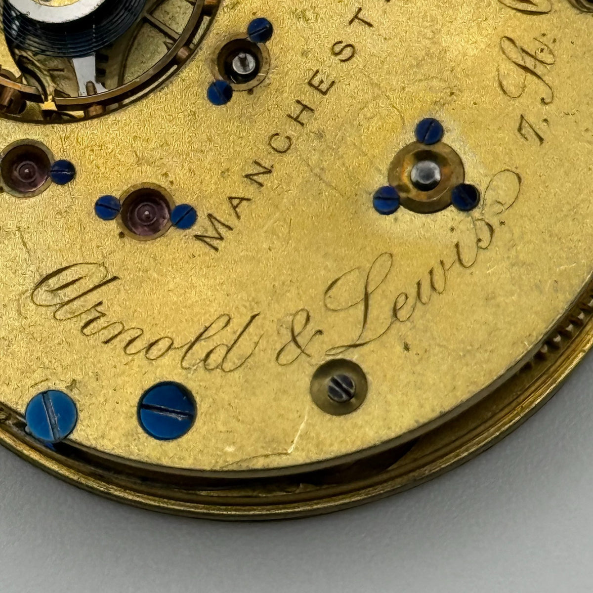 English Lever Pocket Watch Movement - Arnold & Lewis Manchester - Parts / Repair