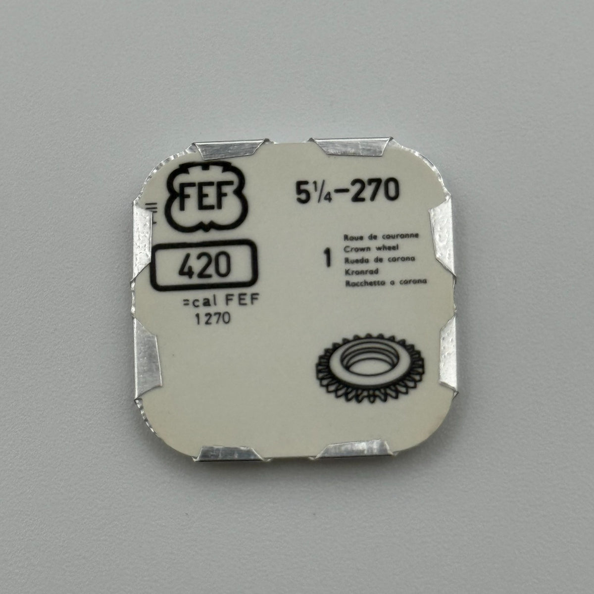 FEF 270 Crown Wheel - 5 1/4 - 420 - New Old Stock - Watch Parts