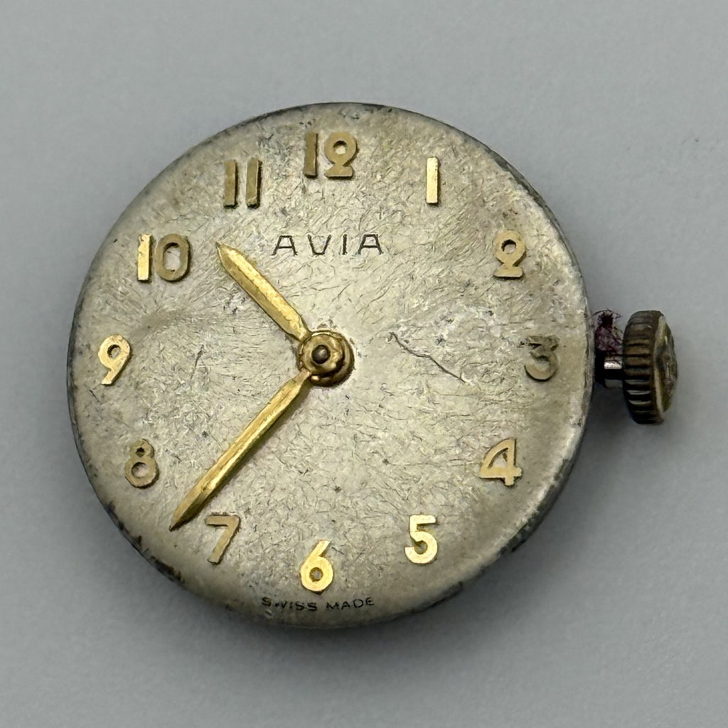 Felsa 4122 Watch Movement - Avia - Running - For Parts / Repair