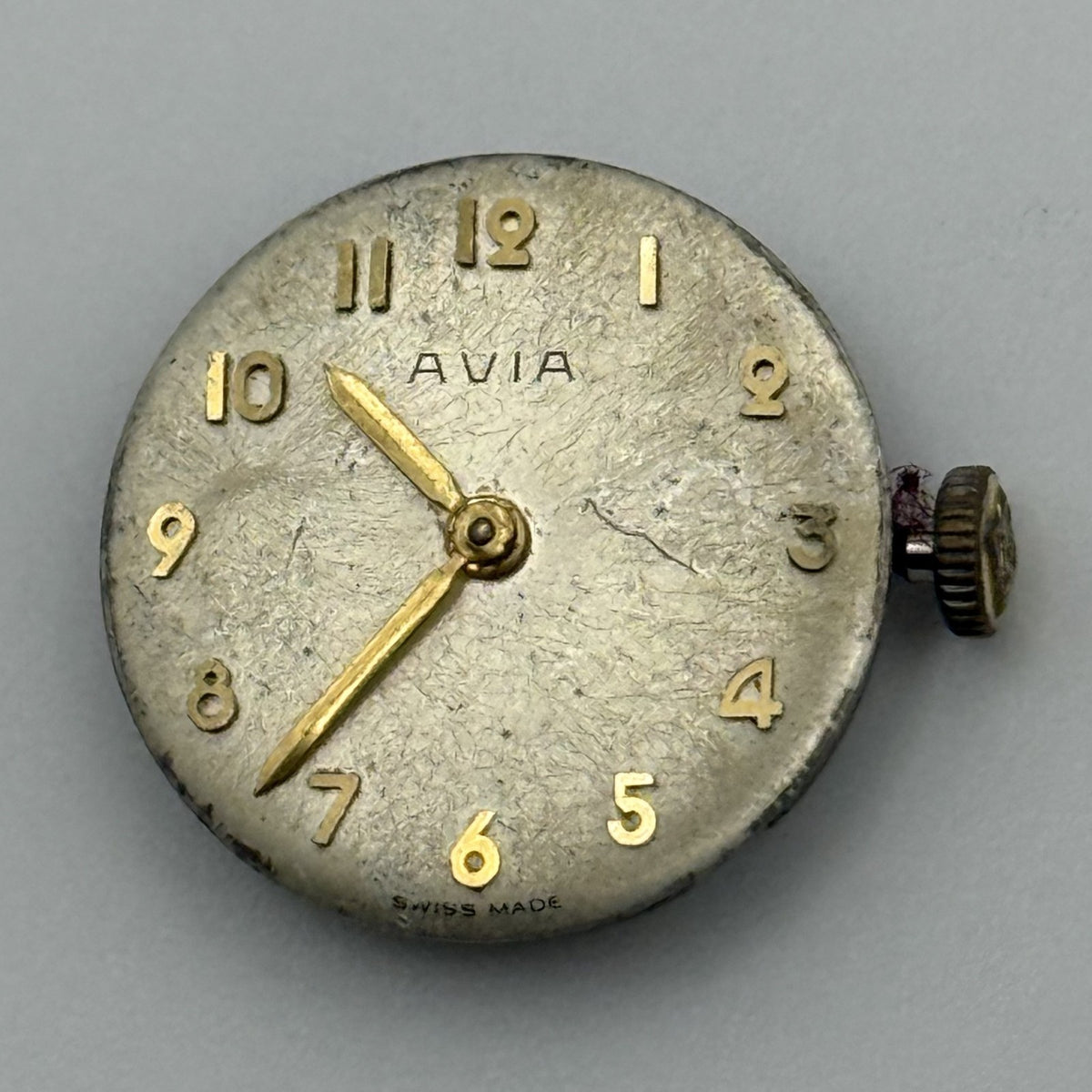Felsa 4122 Watch Movement - Avia - Running - For Parts / Repair