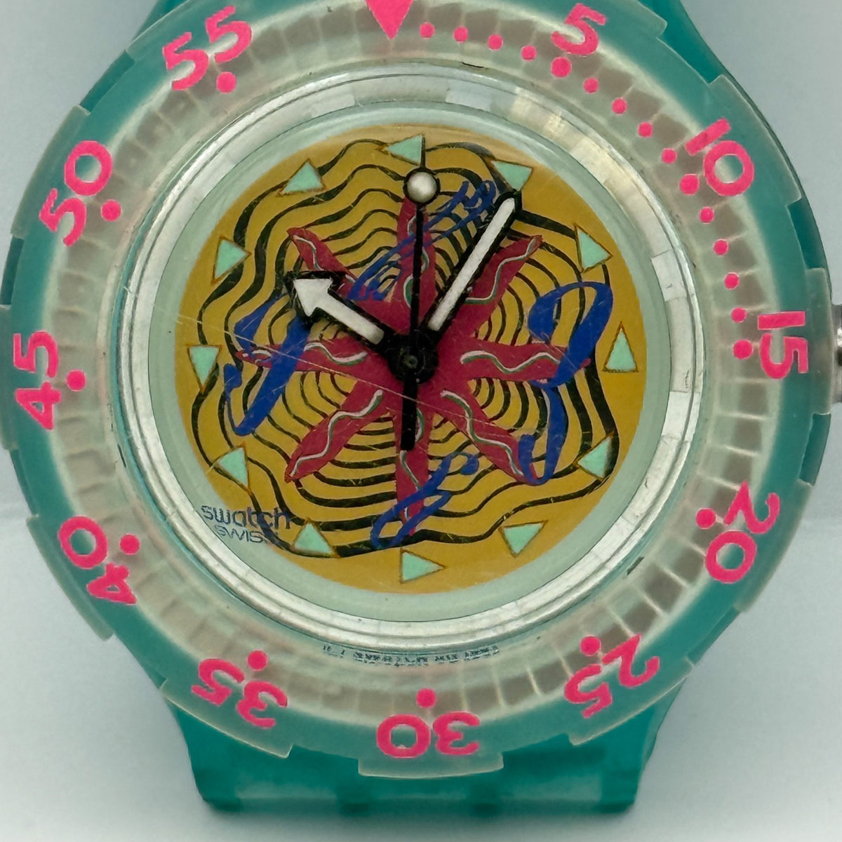 Vintage Swatch Scuba 200 Watch SDN108 Sea Floor 1994 ETA Quartz Swiss 40mm Parts