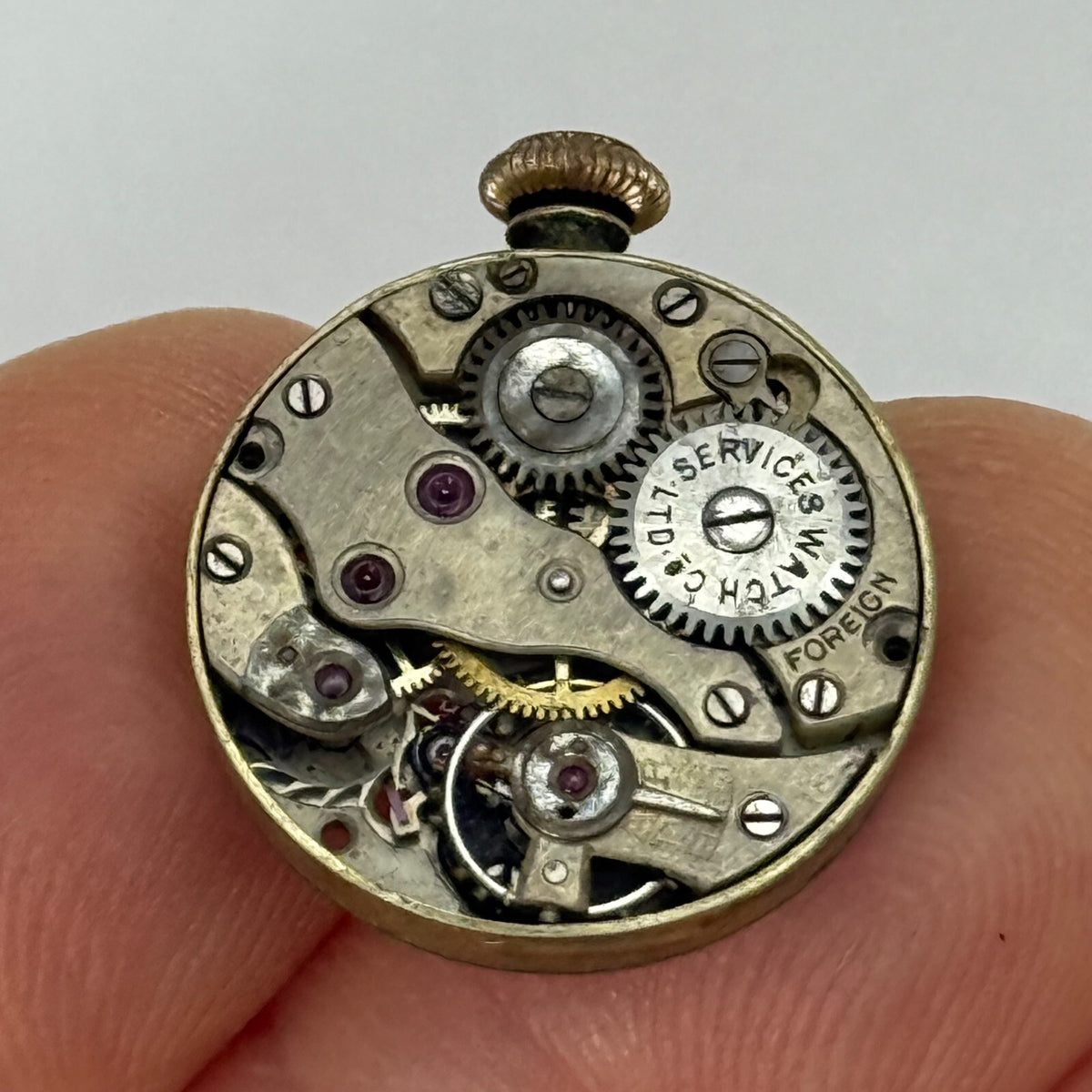 Services Watch Co LTD Cal 235.10 Manual Wind Watch Movement Vintage PARTS 17.8mm