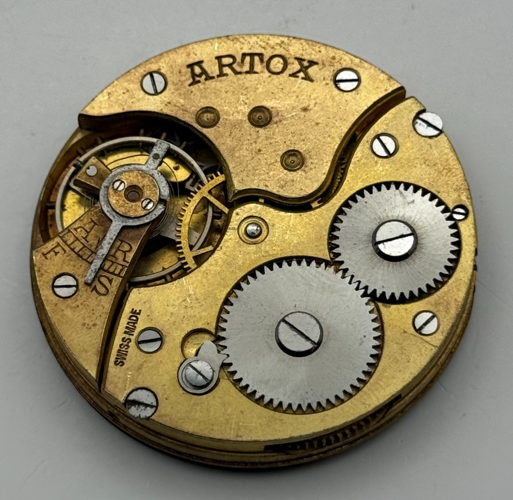Artox Pocket Watch Movement Hunter Swiss Sub Seconds Vintage Parts Repair 40.2mm